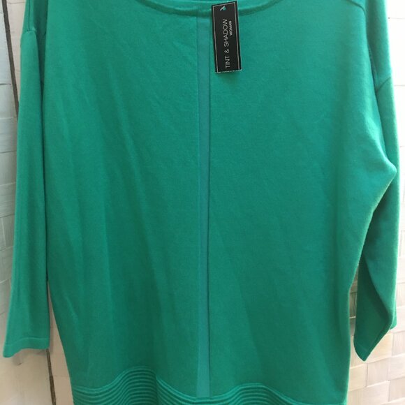 Nwt Tint & Shadow green tunic sweater 1X - Picture 4 of 10